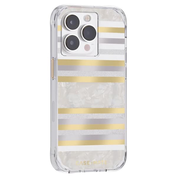Case-Mate Pearl Stripes MagSafe - iPhone 14 Pro cover dekoreret med perlemor (Pearl Stripes)