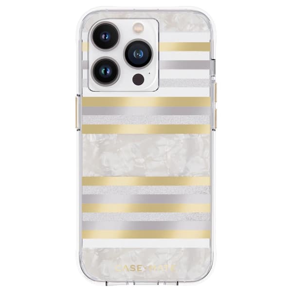 Case-Mate Pearl Stripes MagSafe - iPhone 14 Pro cover dekoreret med perlemor (Pearl Stripes)