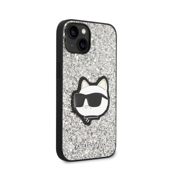 Karl Lagerfeld NFT Glitter Choupette Patch - iPhone 14 -kotelo (hopea)