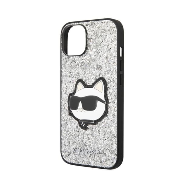 Karl Lagerfeld NFT Glitter Choupette Patch - iPhone 14 -kotelo (hopea)