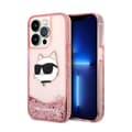 Pikkukuva 1 / 8: Karl Lagerfeld Liquid Glitter NFT Choupette Head - iPhone 14 Pro Max -kotelo (vaaleanpunainen)