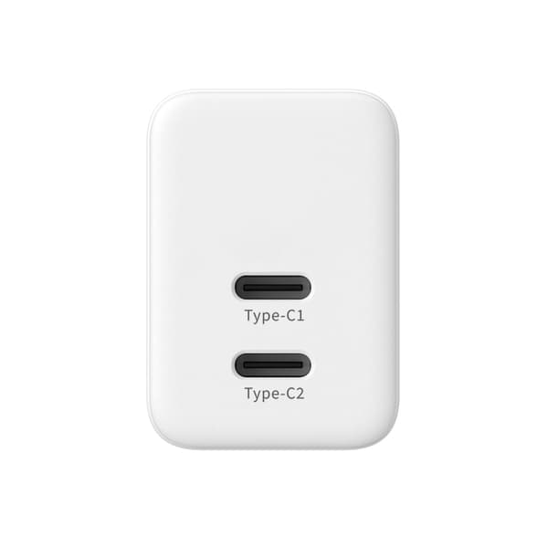 Crong Ultra Compact GaN - 2x USB-C 35W PD 3.0 netoplader med PPS (hvid)
