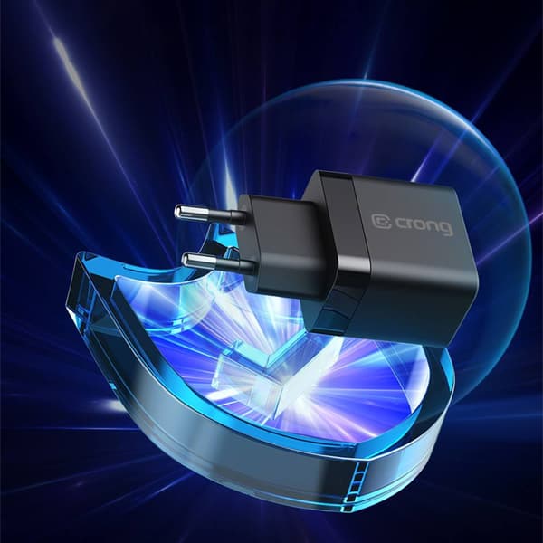 Crong Ultra Compact GaN - 2x USB-C 35W PD 3.0 netoplader med PPS (hvid)