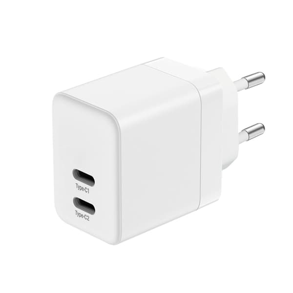 Crong Ultra Compact GaN - 2x USB-C 35W PD 3.0 netoplader med PPS (hvid)