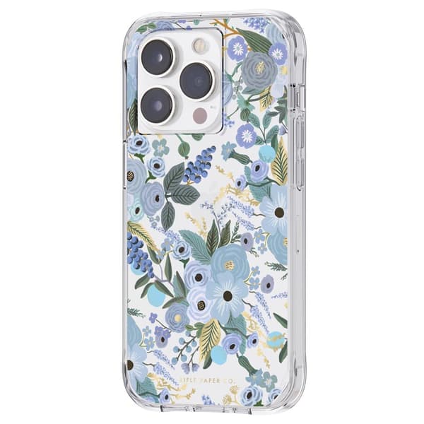 Rifle Paper Clear - iPhone 14 Pro Cover (Garden Party Blue)
