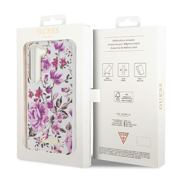 Guess Flower Collection - Samsung Galaxy S23-fodral (vit)