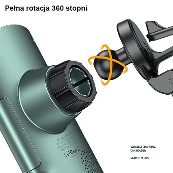 USAMS US-CD133 - Bilholder med 10W trådløs opladning (sort)