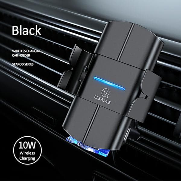 USAMS US-CD133 - Bilholder med 10W trådløs opladning (sort)