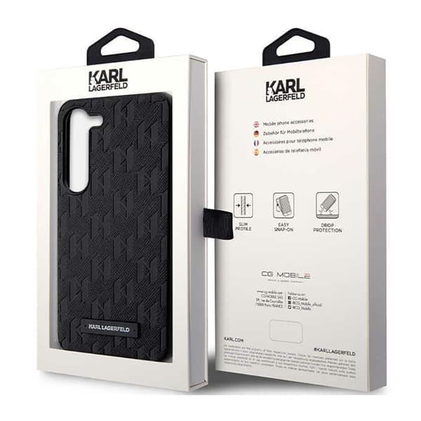 Karl Lagerfeld Saffiano Monogram Metal Logo - Samsung Galaxy S23 etui (sort)