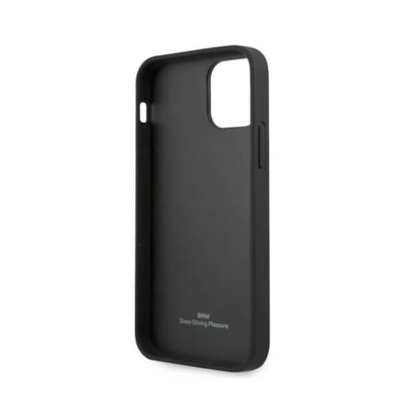 BMW läderperforerade sidor - iPhone 12 / iPhone 12 Pro-fodral (svart)