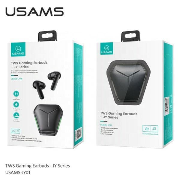 USAMS JY Series - Bluetooth 5.0 TWS hörlurar + laddningsfodral (svart)