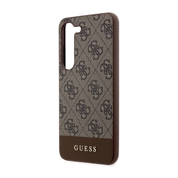 Guess 4G Bottom Stripe Metal Logo Collection - Samsung Galaxy S23+ fodral (brunt)