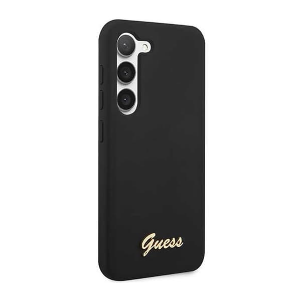 Guess Silicone Script Metal Logo - Samsung Galaxy S23 Fodral (svart)