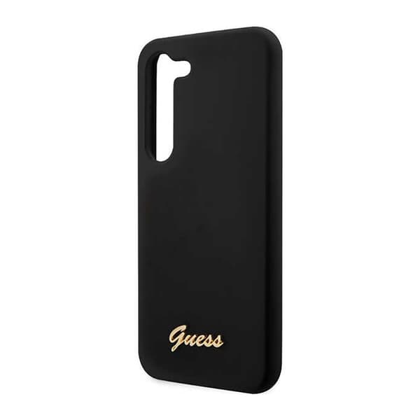Guess Silicone Script Metal Logo - Samsung Galaxy S23 Fodral (svart)