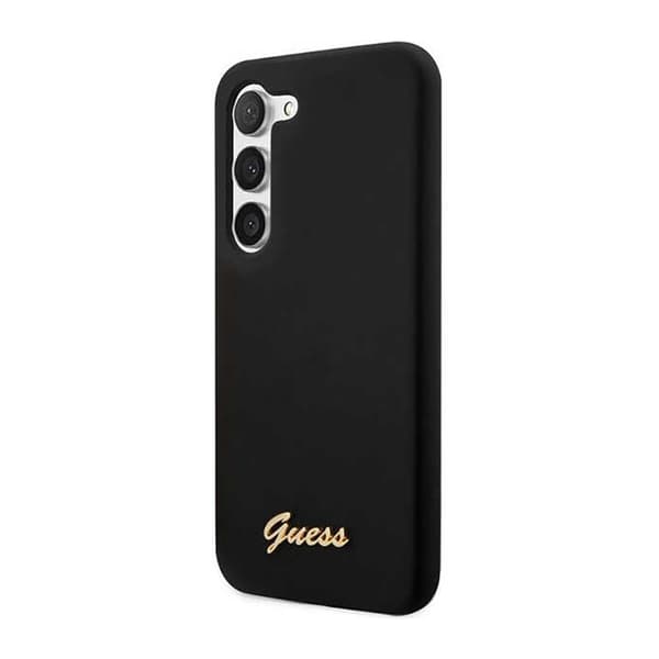 Guess Silicone Script Metal Logo - Samsung Galaxy S23 Fodral (svart)
