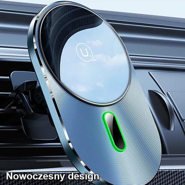USAMS US-CD170 - Magneettinen autoteline 15 W langattomalla latauksella (musta)