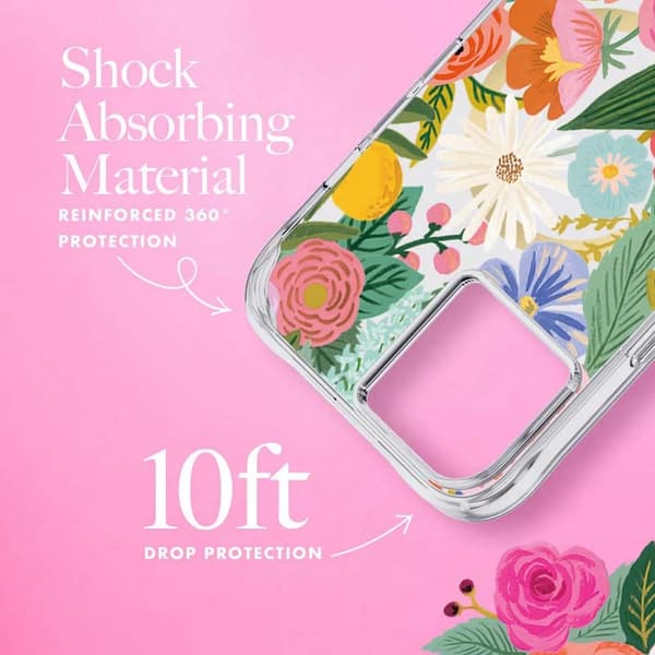 Rifle Paper Clear MagSafe - iPhone 14 Plus-fodral (Garden Party Blush)