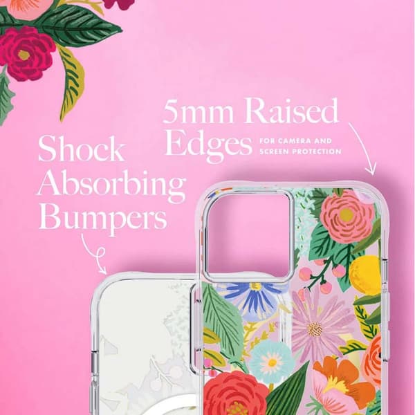 Rifle Paper Clear MagSafe - iPhone 14 Plus-fodral (Garden Party Blush)