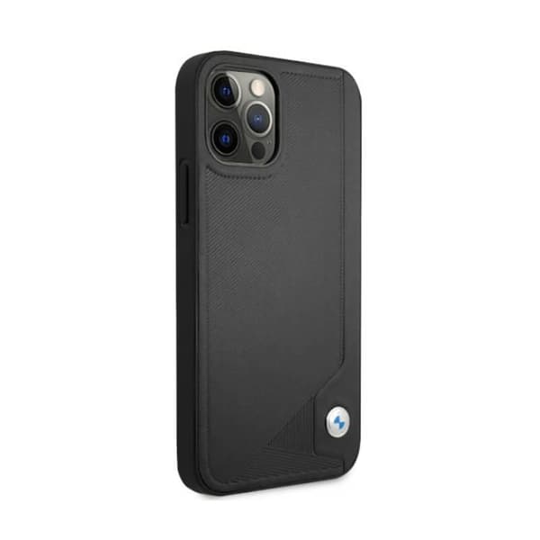 BMW Leather Deboss - iPhone 12 / iPhone 12 Pro-fodral (svart)