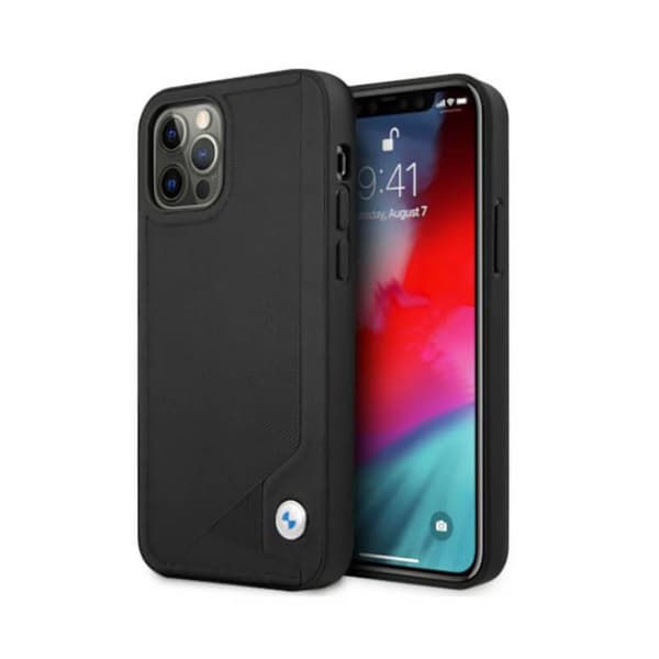 BMW Leather Deboss - iPhone 12 / iPhone 12 Pro-fodral (svart)