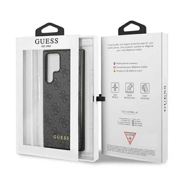 Guess 4G Metal Logo - Samsung Galaxy S23 Ultra Cover (grå)
