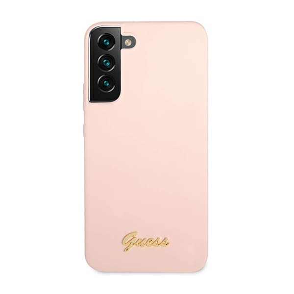 Guess Silikone Script Metal Logo - Samsung Galaxy S23+ etui (pink)