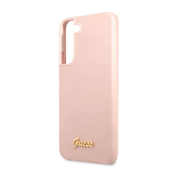 Guess Silikone Script Metal Logo - Samsung Galaxy S23+ etui (pink)