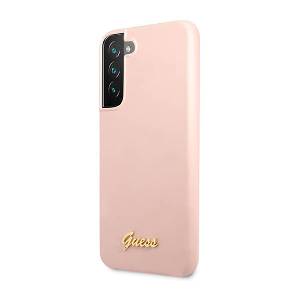 Guess Silikone Script Metal Logo - Samsung Galaxy S23+ etui (pink)