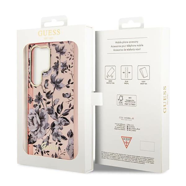 Guess Flower Collection - Samsung Galaxy S23 Ultra Cover (Pink)