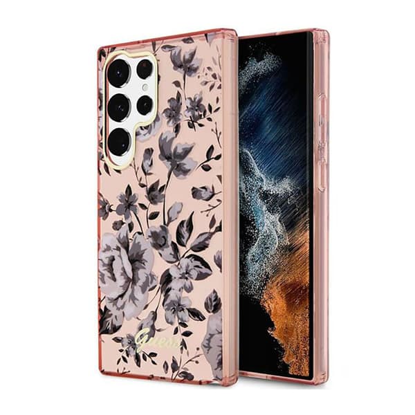 Guess Flower Collection - Samsung Galaxy S23 Ultra Cover (Pink)
