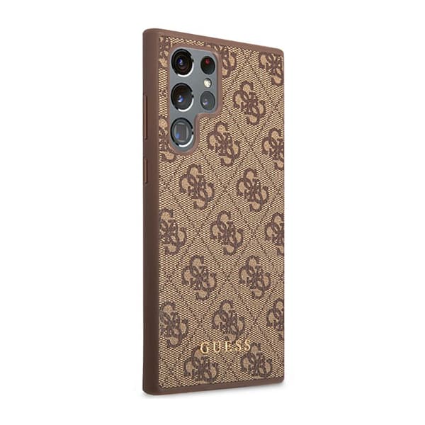 Guess 4G Metal Logo - Samsung Galaxy S23 Ultra Cover (Brun)