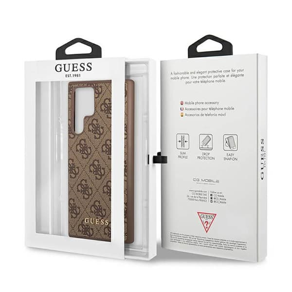 Guess 4G Metal Logo - Samsung Galaxy S23 Ultra Cover (Brun)