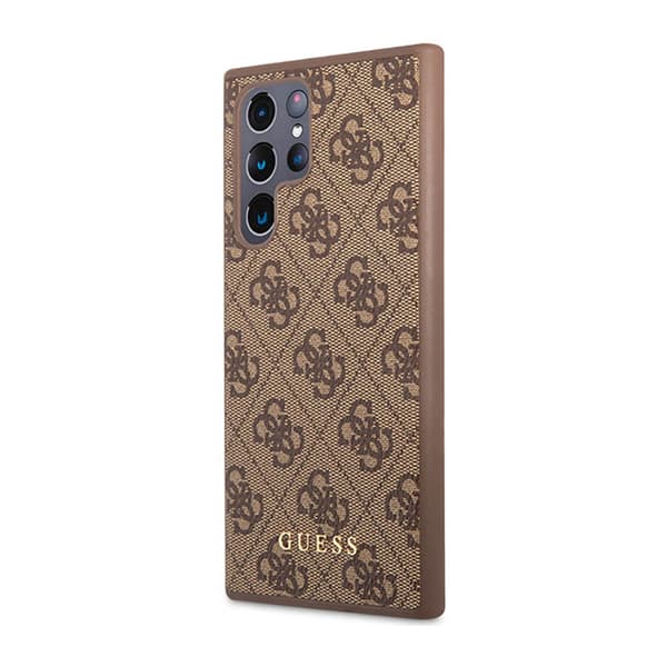 Guess 4G Metal Logo - Samsung Galaxy S23 Ultra Cover (Brun)