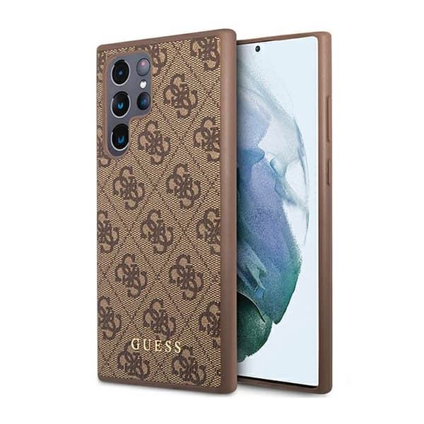 Guess 4G Metal Logo - Samsung Galaxy S23 Ultra Cover (Brun)