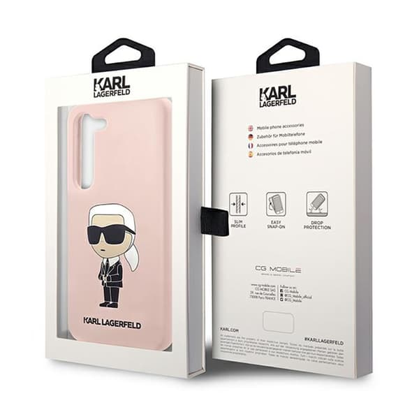 Karl Lagerfeld Silicone NFT Ikonik - Samsung Galaxy S23+ -kotelo (vaaleanpunainen)