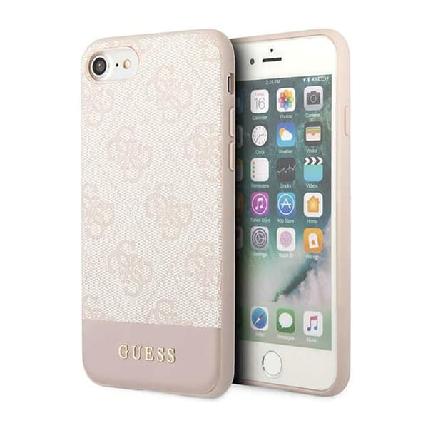 Guess 4G Bottom Stripe Collection - iPhone-cover iPhone SE (2022/2020) / 8/7 (Pink)