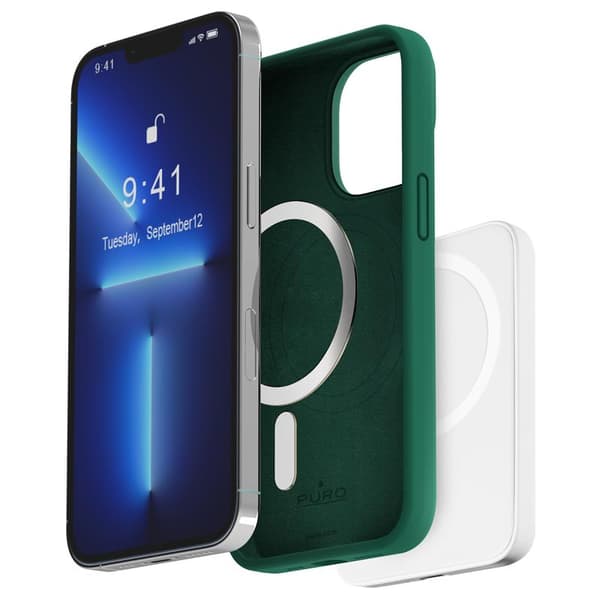PURO ICON MAG - iPhone 14 Pro MagSafe etui (mørkegrøn)