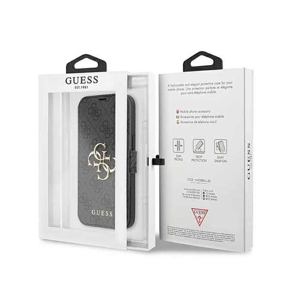 Guess Booktype 4G Big Metal Logo - iPhone 13 Pro Max etui (grå)