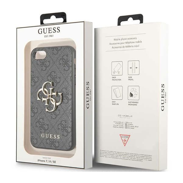 Guess 4G Big Metal Logo - Cover iPhone SE (2022/2020) / 8/7 (grå)