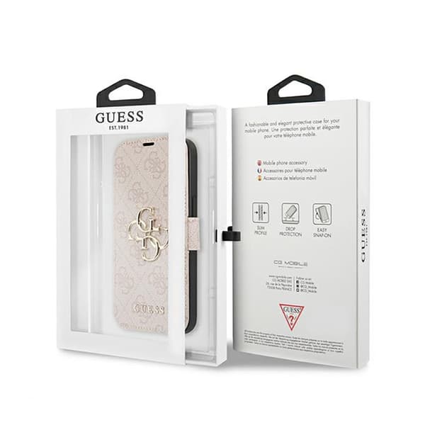 Guess Booktype 4G Big Metal Logo - iPhone 13 Pro Max Cover (Pink)