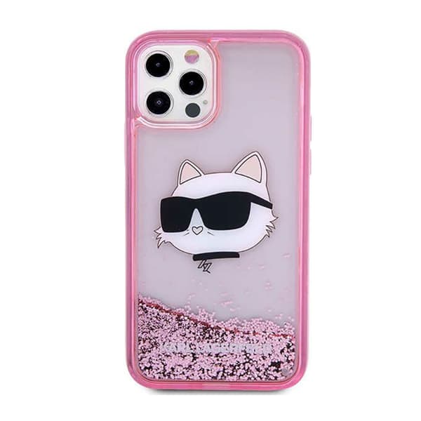 Karl Lagerfeld Liquid Glitter NFT Choupette Head - iPhone 12 / iPhone 12 Pro Fodral (Rosa)