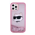 Miniatyrbild 3 av 8: Karl Lagerfeld Liquid Glitter NFT Choupette Head - iPhone 12 / iPhone 12 Pro Fodral (Rosa)