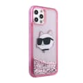 Miniatyrbild 4 av 8: Karl Lagerfeld Liquid Glitter NFT Choupette Head - iPhone 12 / iPhone 12 Pro Fodral (Rosa)