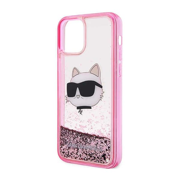 Karl Lagerfeld Liquid Glitter NFT Choupette Head - iPhone 12 / iPhone 12 Pro Fodral (Rosa)