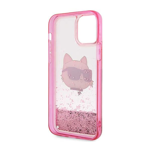 Karl Lagerfeld Liquid Glitter NFT Choupette Head - iPhone 12 / iPhone 12 Pro Fodral (Rosa)