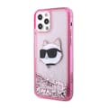Miniatyrbild 2 av 8: Karl Lagerfeld Liquid Glitter NFT Choupette Head - iPhone 12 / iPhone 12 Pro Fodral (Rosa)