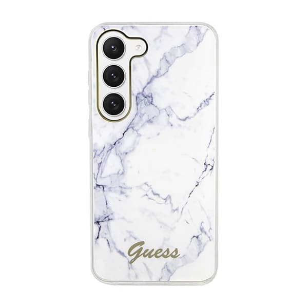 Guess Marble Collection - Samsung Galaxy S23-fodral (vit)