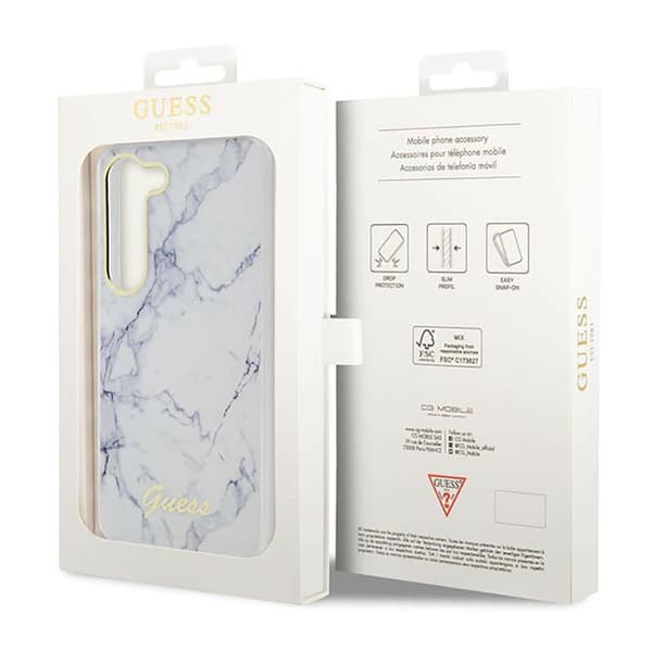 Guess Marble Collection - Samsung Galaxy S23-fodral (vit)