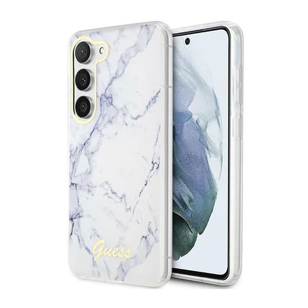 Guess Marble Collection - Samsung Galaxy S23-fodral (vit)