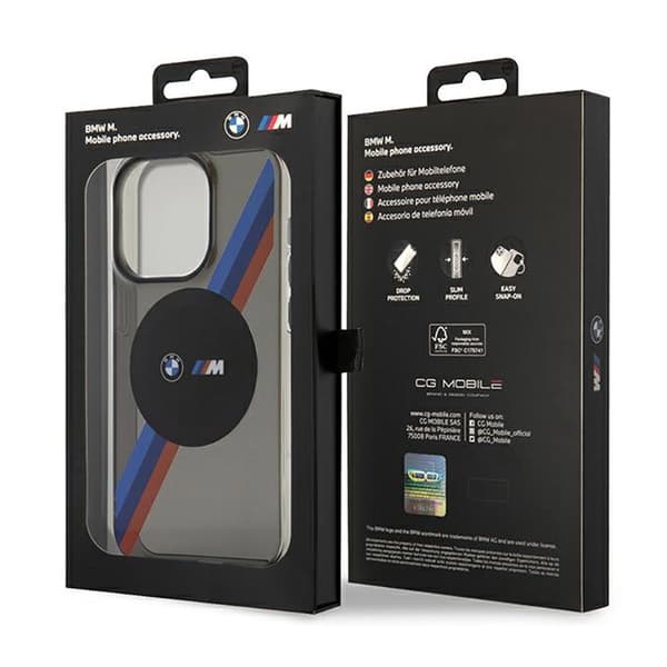 BMW Tricolor Stripes MagSafe - iPhone 14 Pro etui (grå)